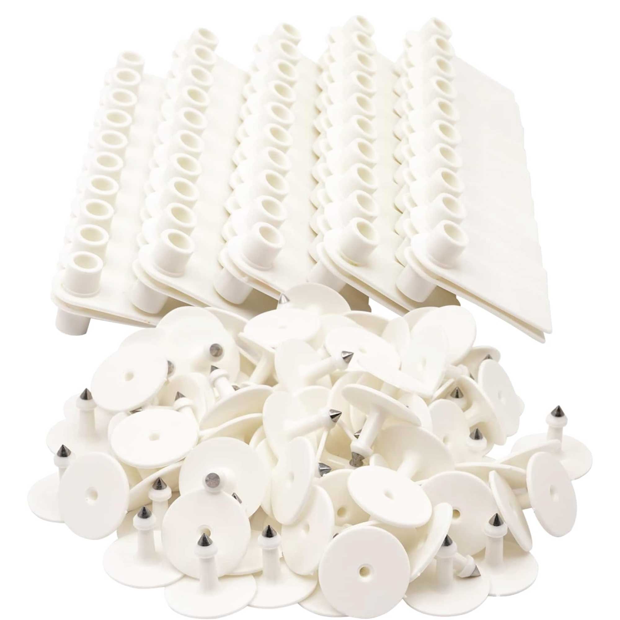 100x Cattle Ear Tags 5x2cm Set - Mini White Blank Pig Goat Livestock Label V238-SUPDZ-40208930537552