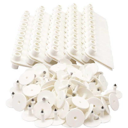 100x Cattle Ear Tags 5x2cm Set - Mini White Blank Pig Goat Livestock Label V238-SUPDZ-40208930537552