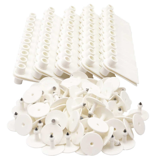 100x Cattle Ear Tags 5x2cm Set - Mini White Blank Pig Goat Livestock Label V238-SUPDZ-40208930537552