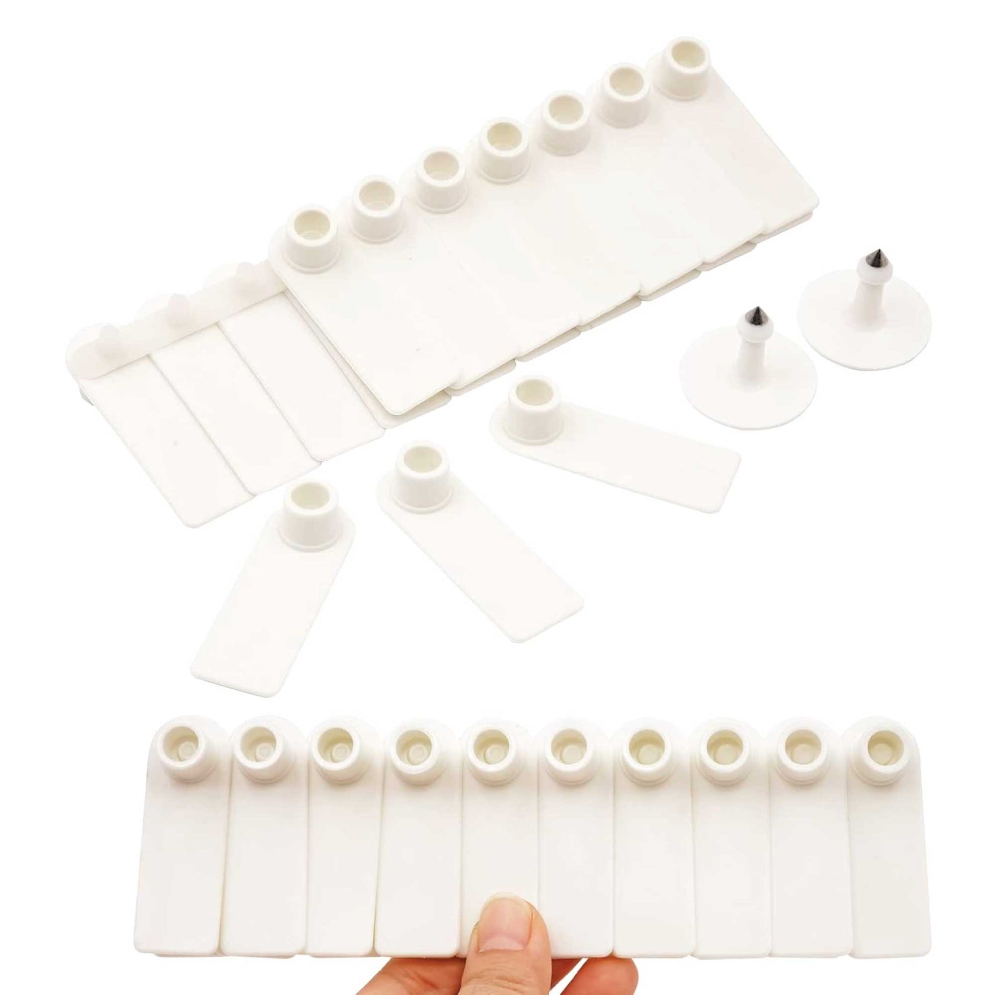 100x Cattle Ear Tags 5x2cm Set - Mini White Blank Pig Goat Livestock Label V238-SUPDZ-40208930537552