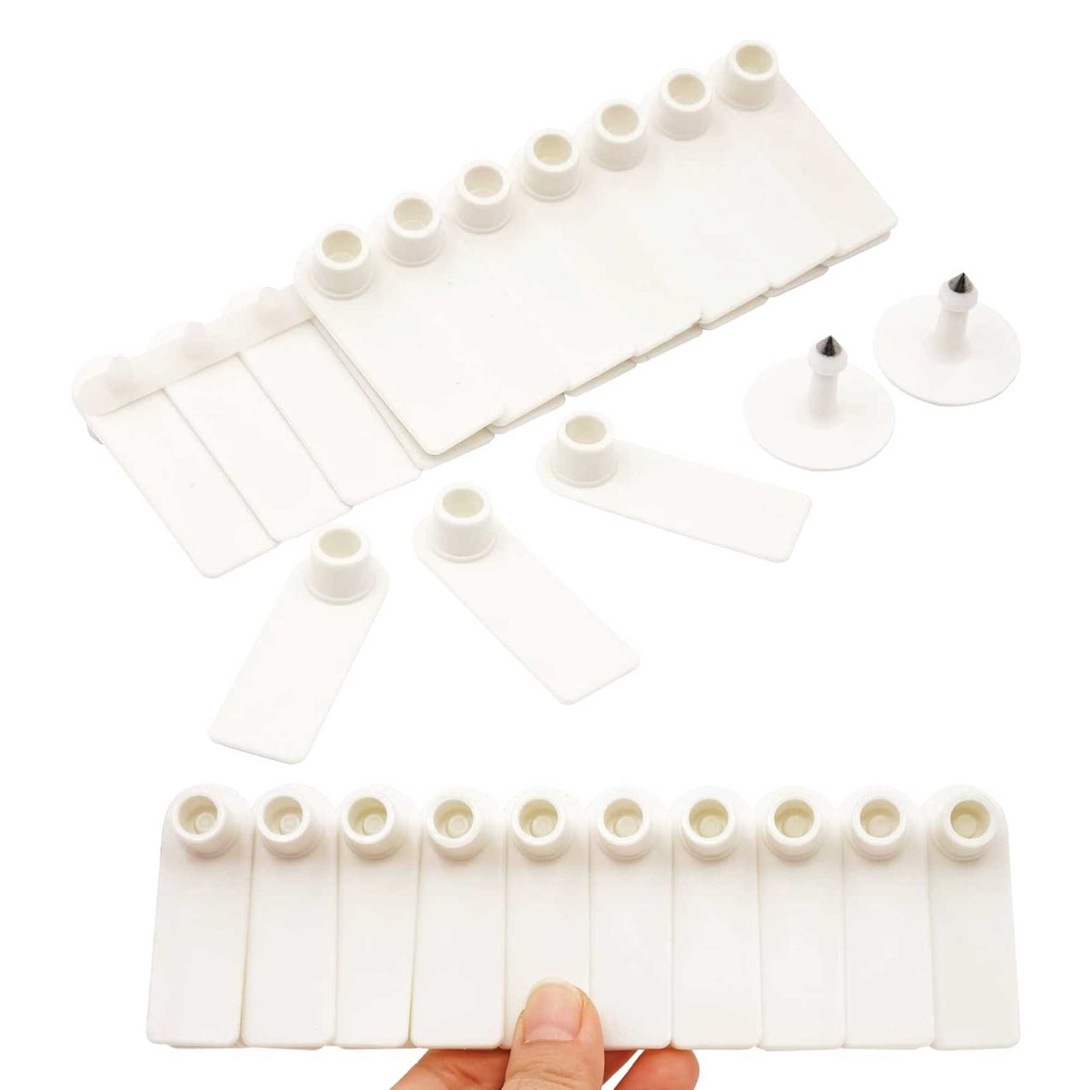 100x Cattle Ear Tags 5x2cm Set - Mini White Blank Pig Goat Livestock Label V238-SUPDZ-40208930537552