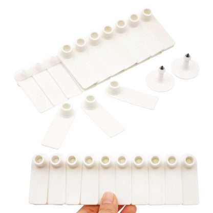100x Cattle Ear Tags 5x2cm Set - Mini White Blank Pig Goat Livestock Label V238-SUPDZ-40208930537552