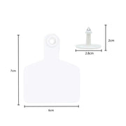 100x Cattle Ear Tags 6x7cm Set - Medium White Blank Cow Sheep Livestock Label V238-SUPDZ-40208932339792