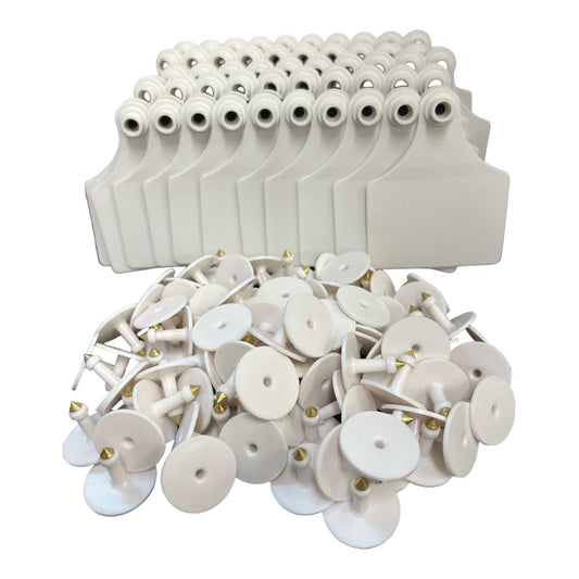 100x Cattle Ear Tags 7x10cm Set - Large White Blank Cow Sheep Livestock Label V238-SUPDZ-40208938795088