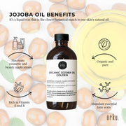 100ml Organic Jojoba Oil - Golden Pure Cold Pressed Seed For Hair Skin Nails V238-SUPDZ-40232642871376