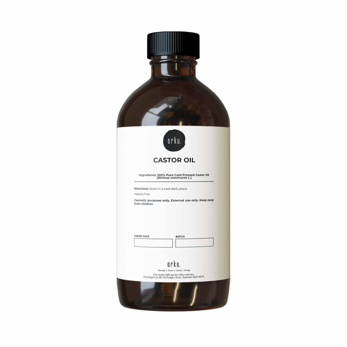 Orku 500ml Castor Oil - Hexane Free Cold Pressed Virgin V238-SUPDZ-40283701018704