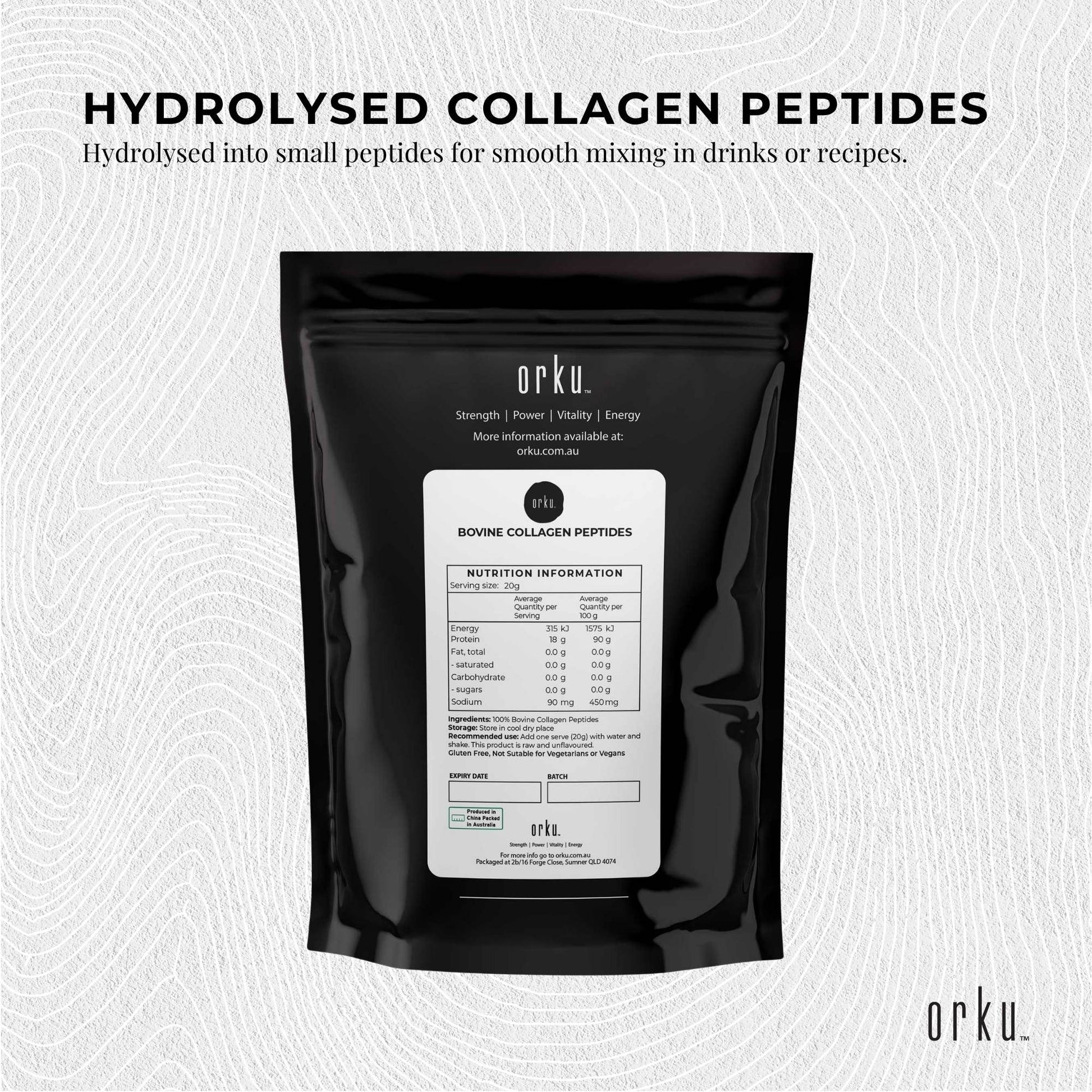 Orku 2Kg Bovine Collagen Peptides Powder Hydrolysed Protein Unflavoured V238-SUPDZ-40309169750096