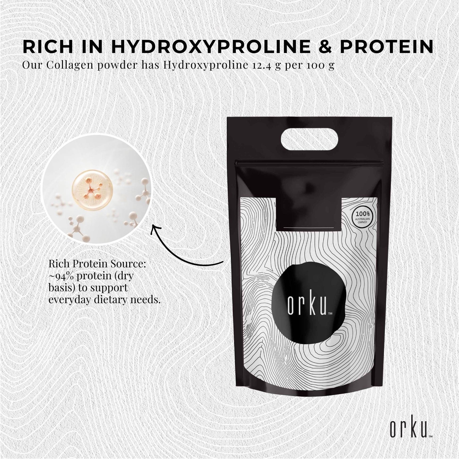 Orku 10Kg Bovine Collagen Peptides Powder Hydrolysed Protein Unflavoured V238-SUPDZ-40309170798672