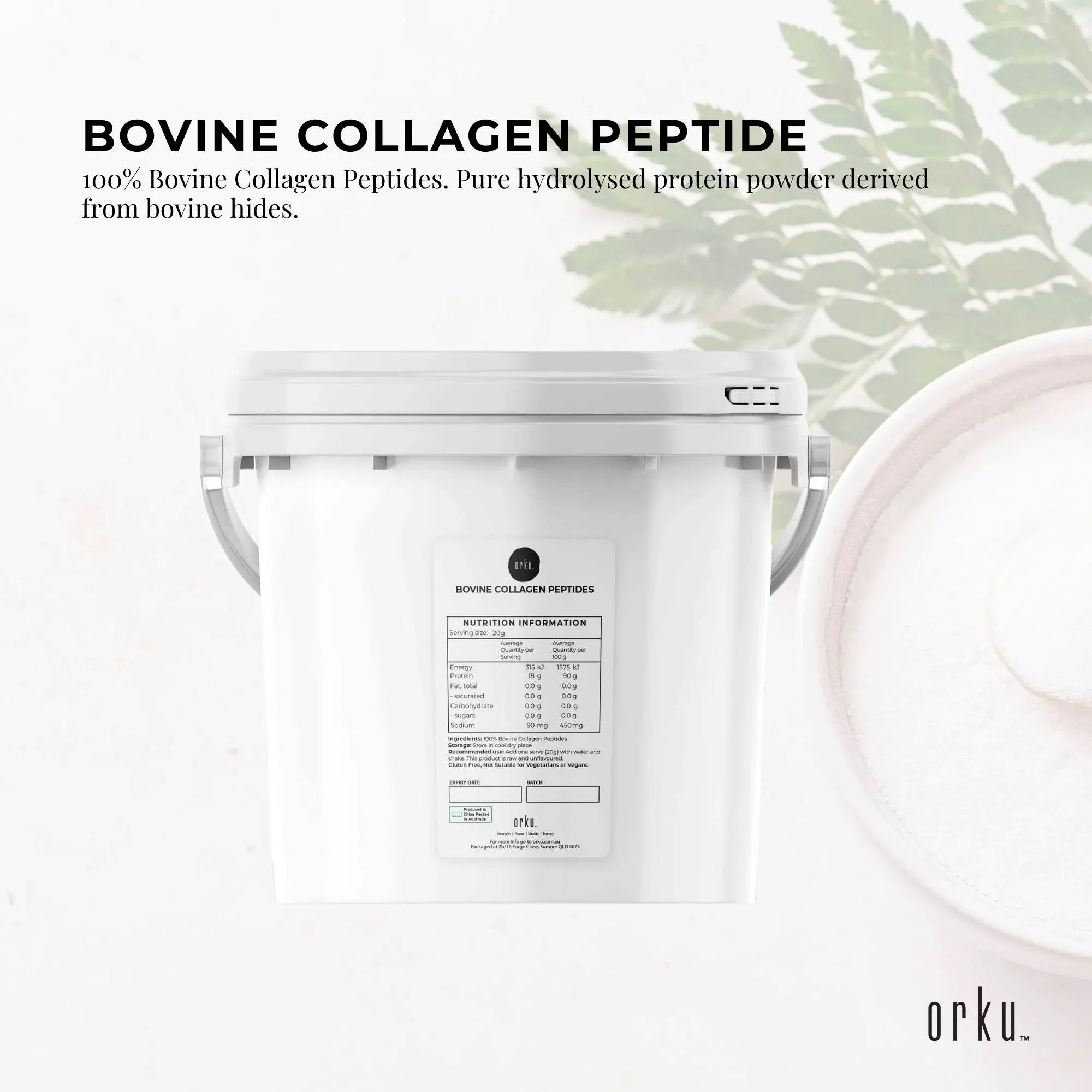 Orku 2.5Kg Bovine Collagen Peptides Powder Tub Hydrolysed Protein V238-SUPDZ-40309172469840