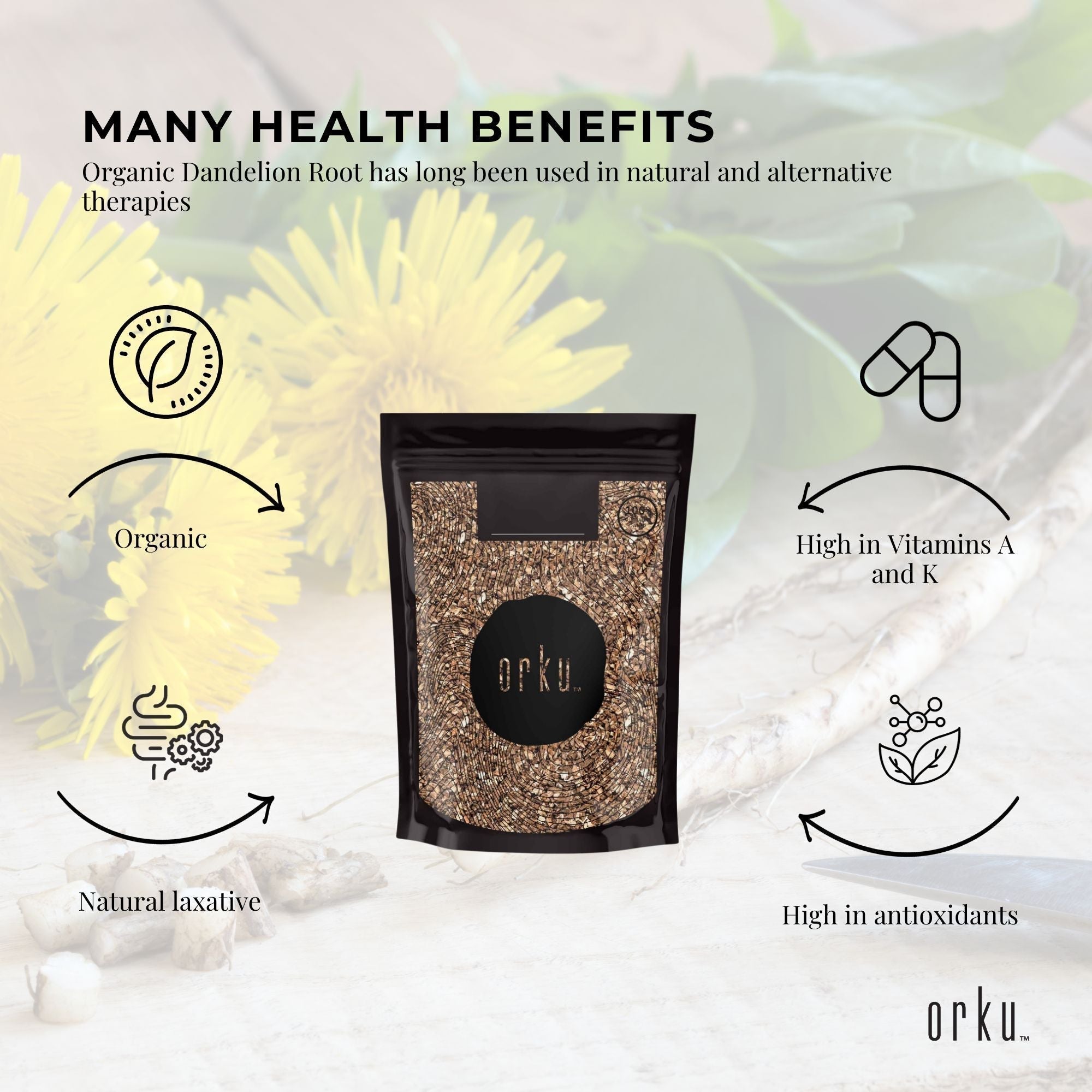 25g Organic Dandelion Root - Dried Raw Herbal Tea Supplement V238-SUPDZ-40319453233232