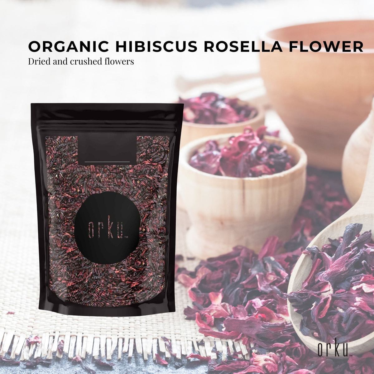 50g Organic Hibiscus Rosella Flower Crushed - Dried Herbal Tea Supplement V238-SUPDZ-40319463129168