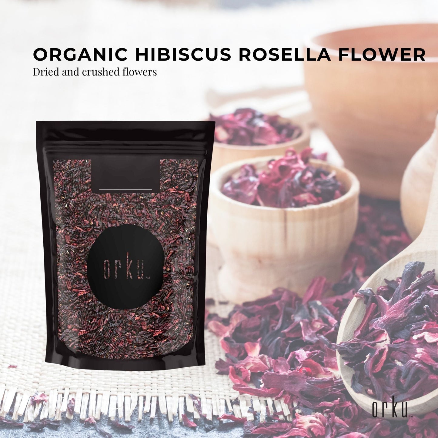 250g Organic Hibiscus Rosella Flower Crushed - Dried Herbal Tea Supplement V238-SUPDZ-40319464210512