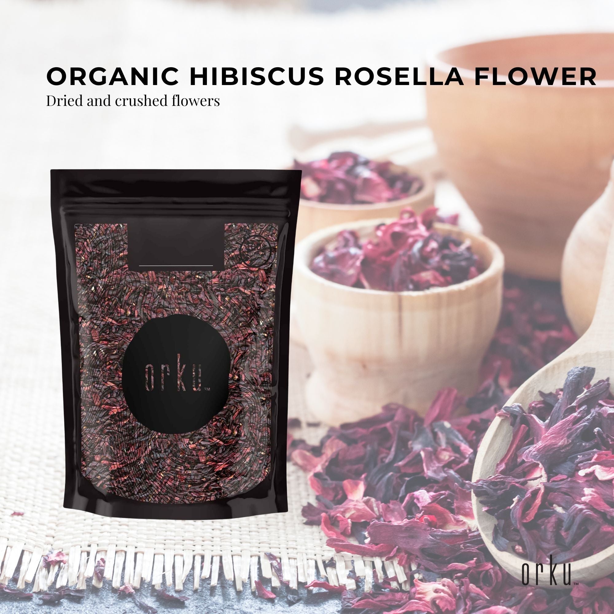 250g Organic Hibiscus Rosella Flower Crushed - Dried Herbal Tea Supplement V238-SUPDZ-40319464210512