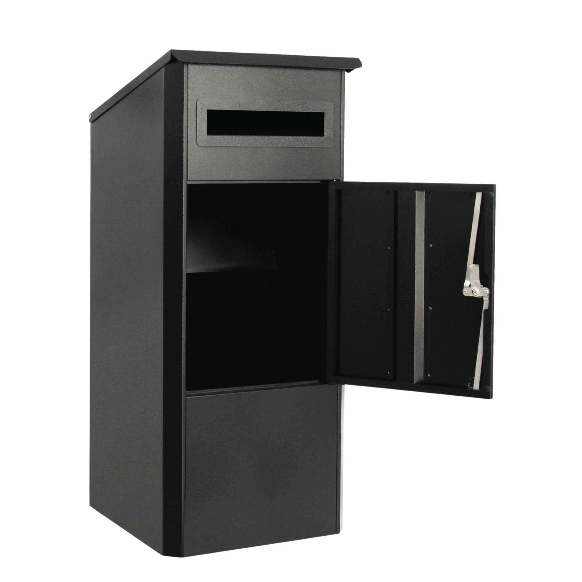 Parcel Delivery Drop Box Mailbox - Secure Home Package Locker 38x38x90cm Black V238-SUPDZ-40376876040272