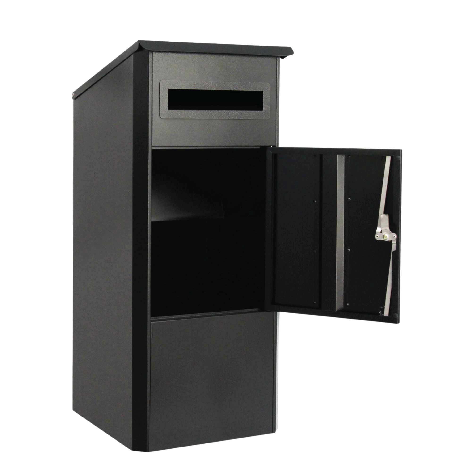 Parcel Delivery Drop Box Mailbox - Secure Home Package Locker 38x38x90cm Black V238-SUPDZ-40376876040272