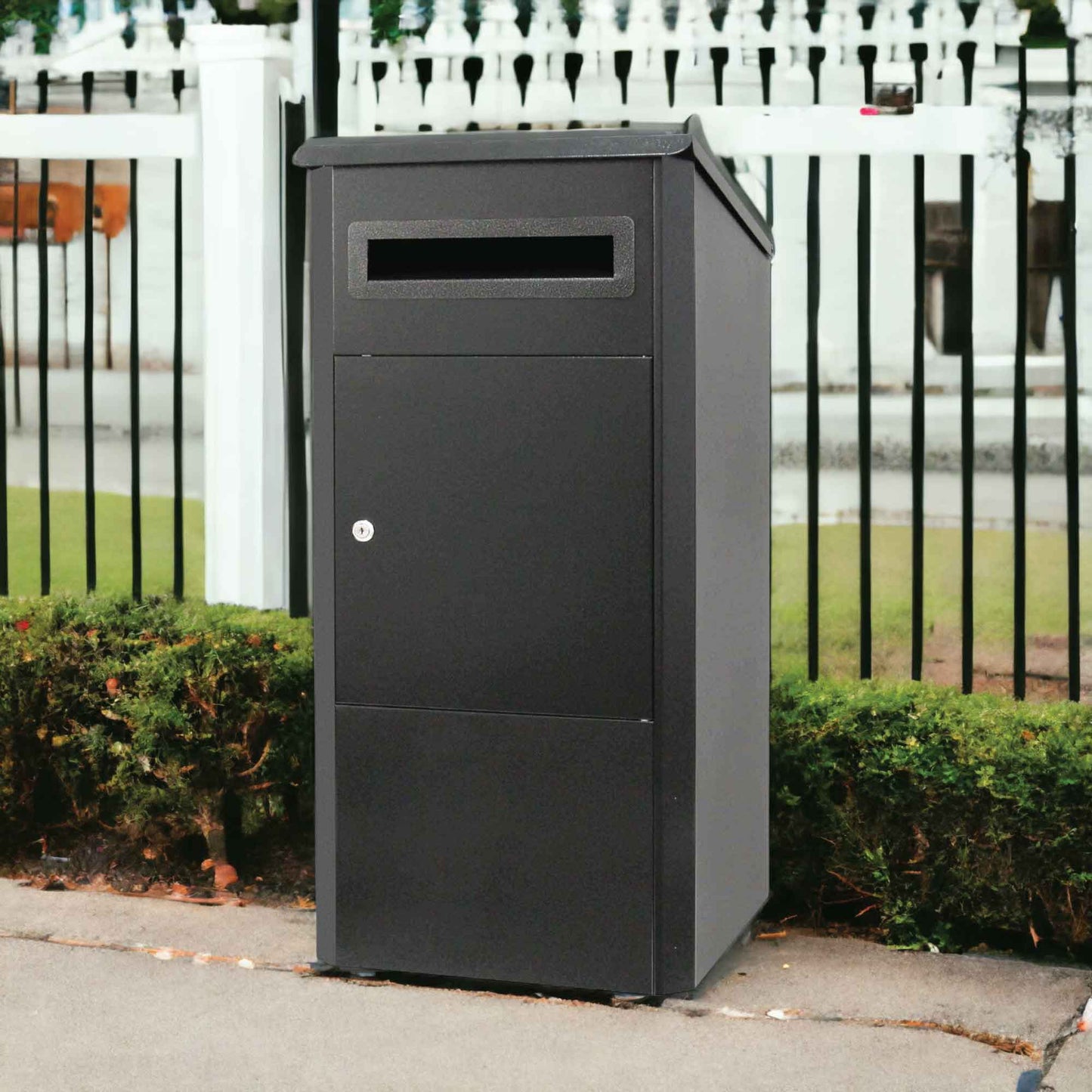 Parcel Delivery Drop Box Mailbox - Secure Home Package Locker 38x38x90cm Black V238-SUPDZ-40376876040272