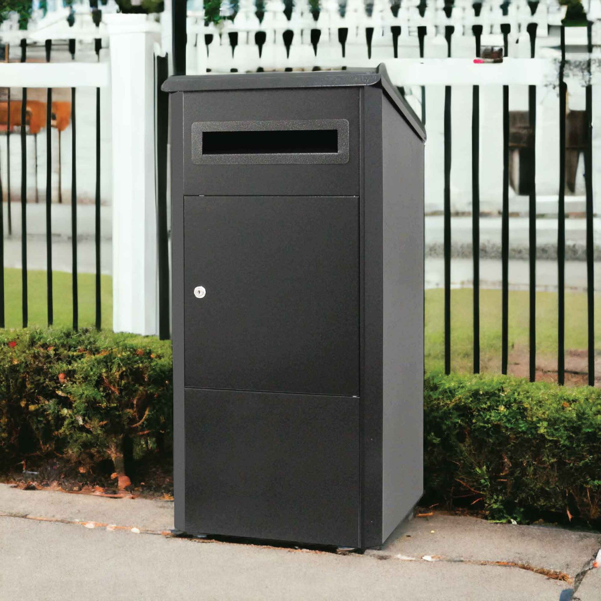 Parcel Delivery Drop Box Mailbox - Secure Home Package Locker 38x38x90cm Black V238-SUPDZ-40376876040272