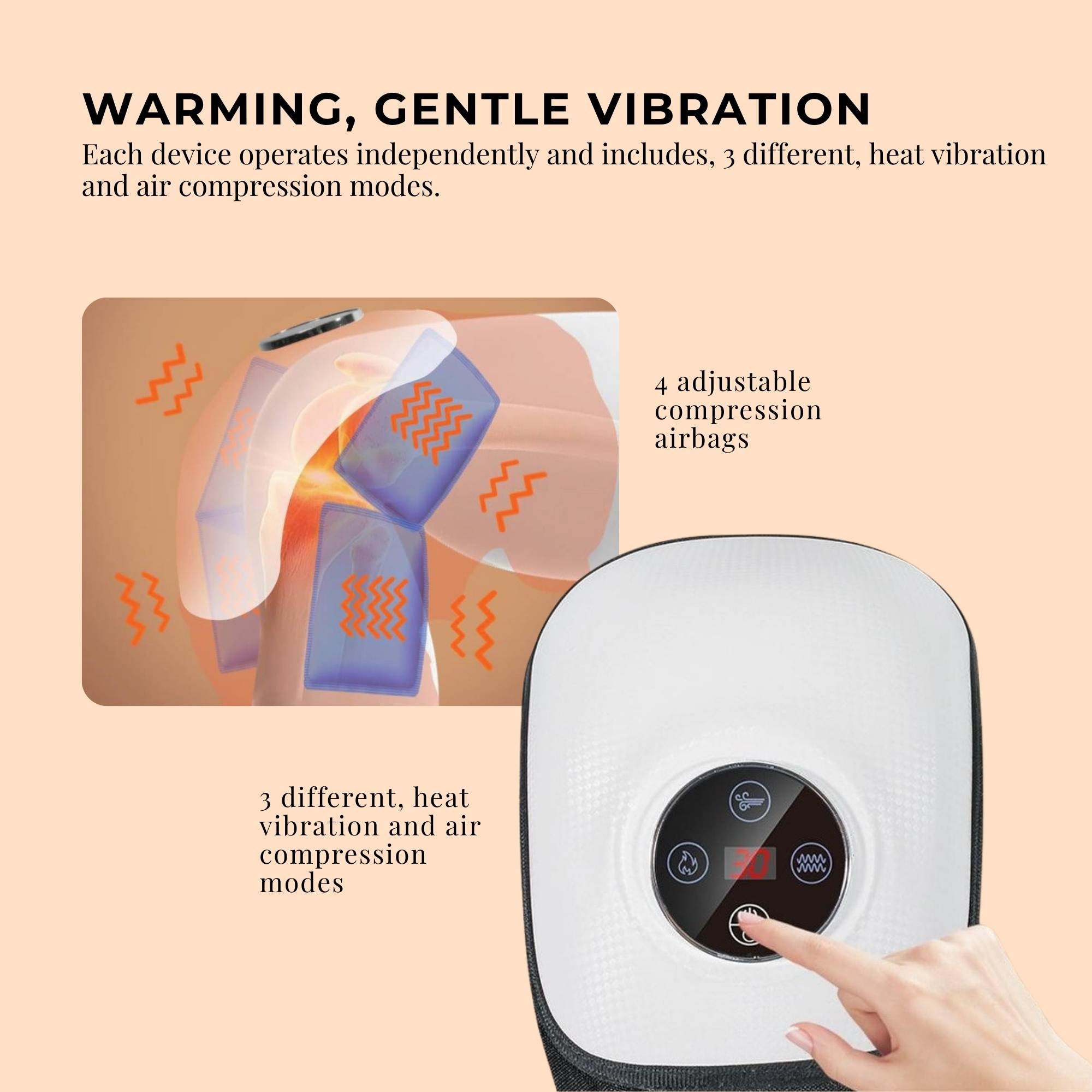 Electric Knee Massager - Rechargeable Air Compression Heat Vibration Machine V238-SUPDZ-40390439796816
