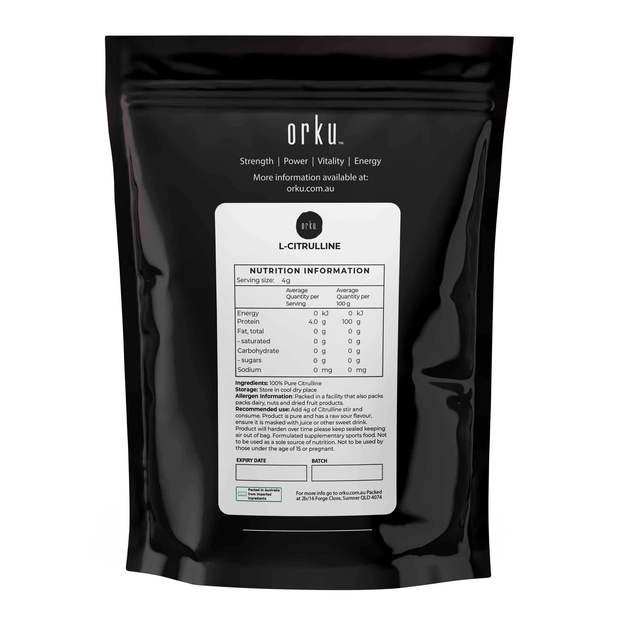 Orku 400g L-Citrulline Powder Buckets - 100 % Pure Food Grade Amino Acid V238-SUPDZ-40426169106512