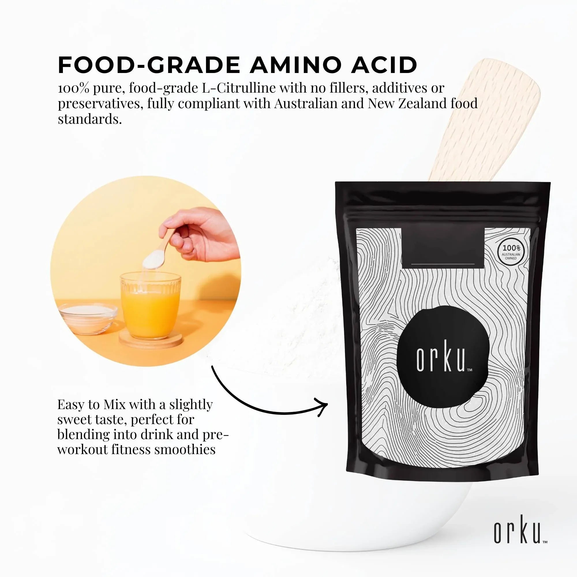Orku 1Kg L-Citrulline Powder Buckets - 100 % Pure Food Grade Amino Acid V238-SUPDZ-40426181754960