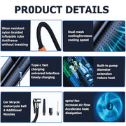 Portable Tyre Inflator - Rechargeable Car Bike Tire Air Pump Compressor V238-SUPDZ-40480727334992