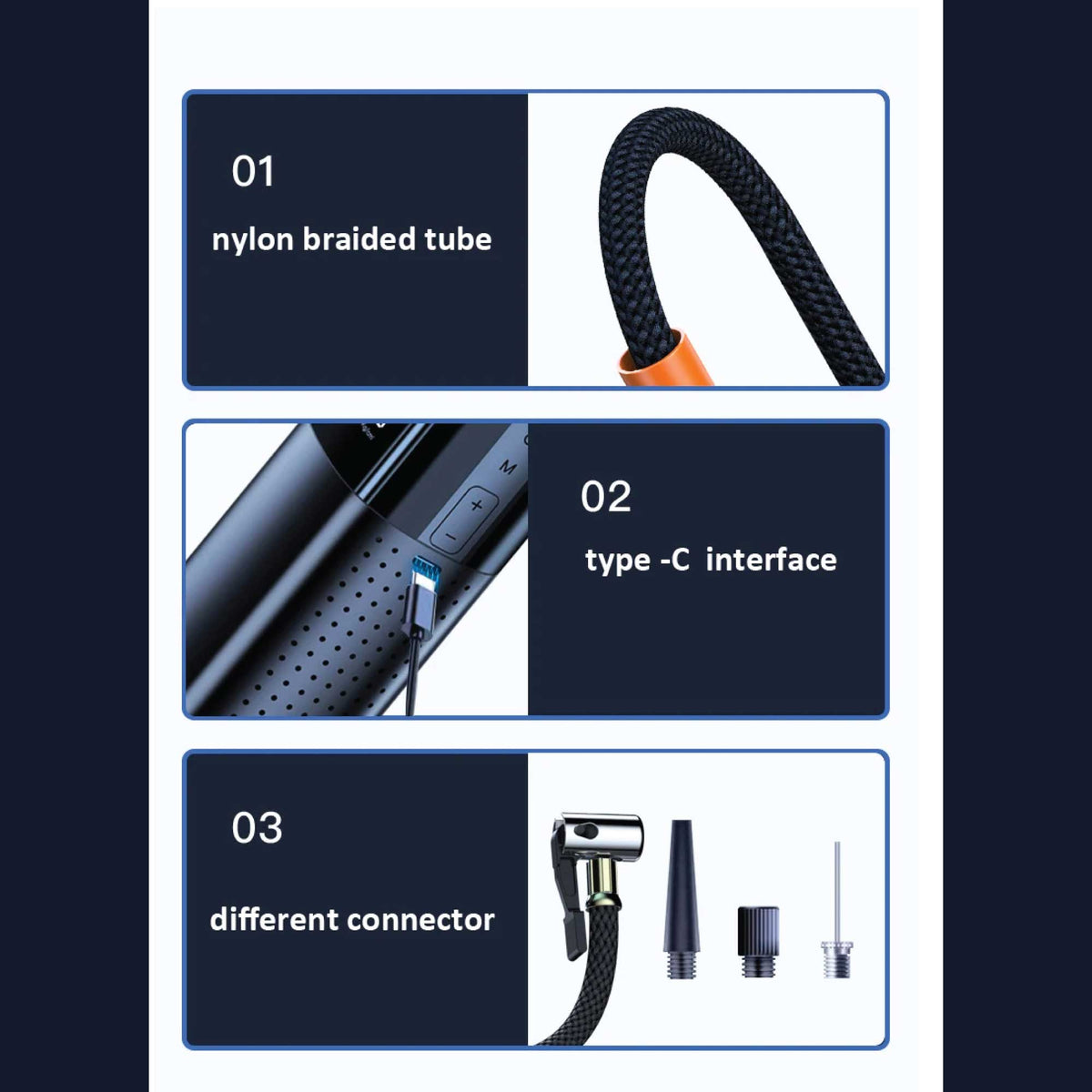 Portable Tyre Inflator - Rechargeable Car Bike Tire Air Pump Compressor V238-SUPDZ-40480727334992