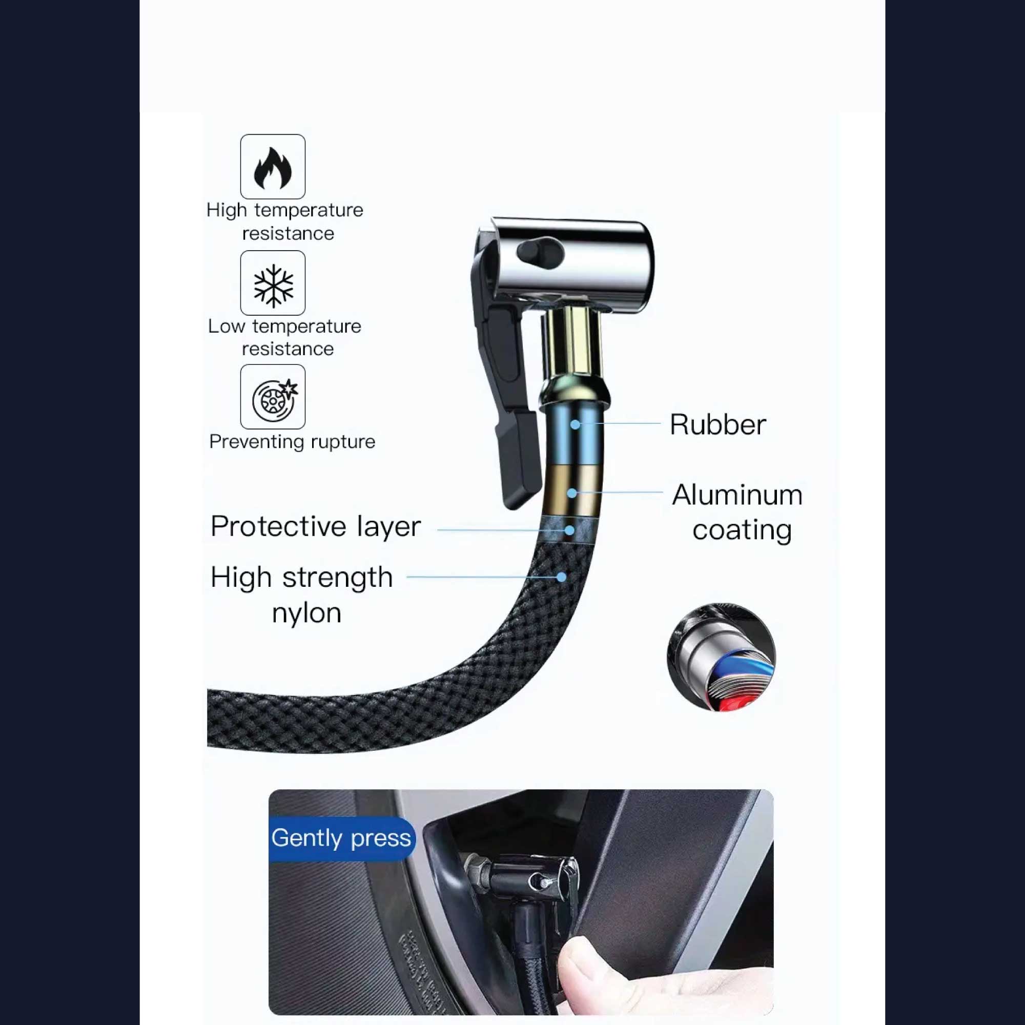 Portable Tyre Inflator - Rechargeable Car Bike Tire Air Pump Compressor V238-SUPDZ-40480727334992