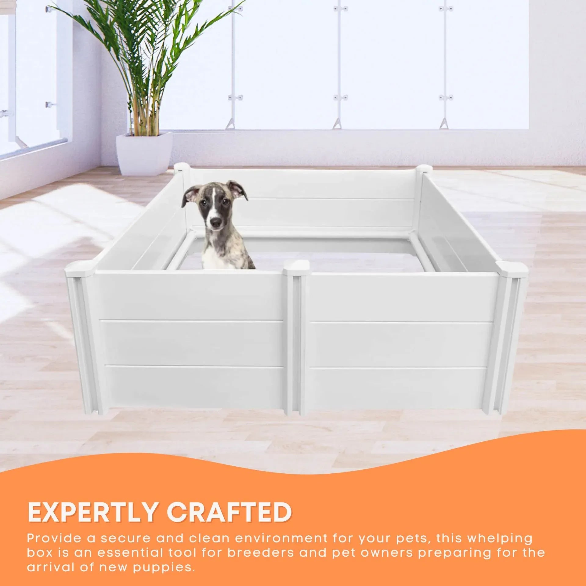 Rooster Farms 0.95m PVC Dog Whelping Box Puppy Birthing Pen - Anti-Crush Rail V238-SUPDZ-40485915590736