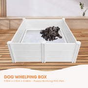 Rooster Farms 1.15m PVC Dog Whelping Box Puppy Birthing Pen - Anti-Crush Rail V238-SUPDZ-40488200339536