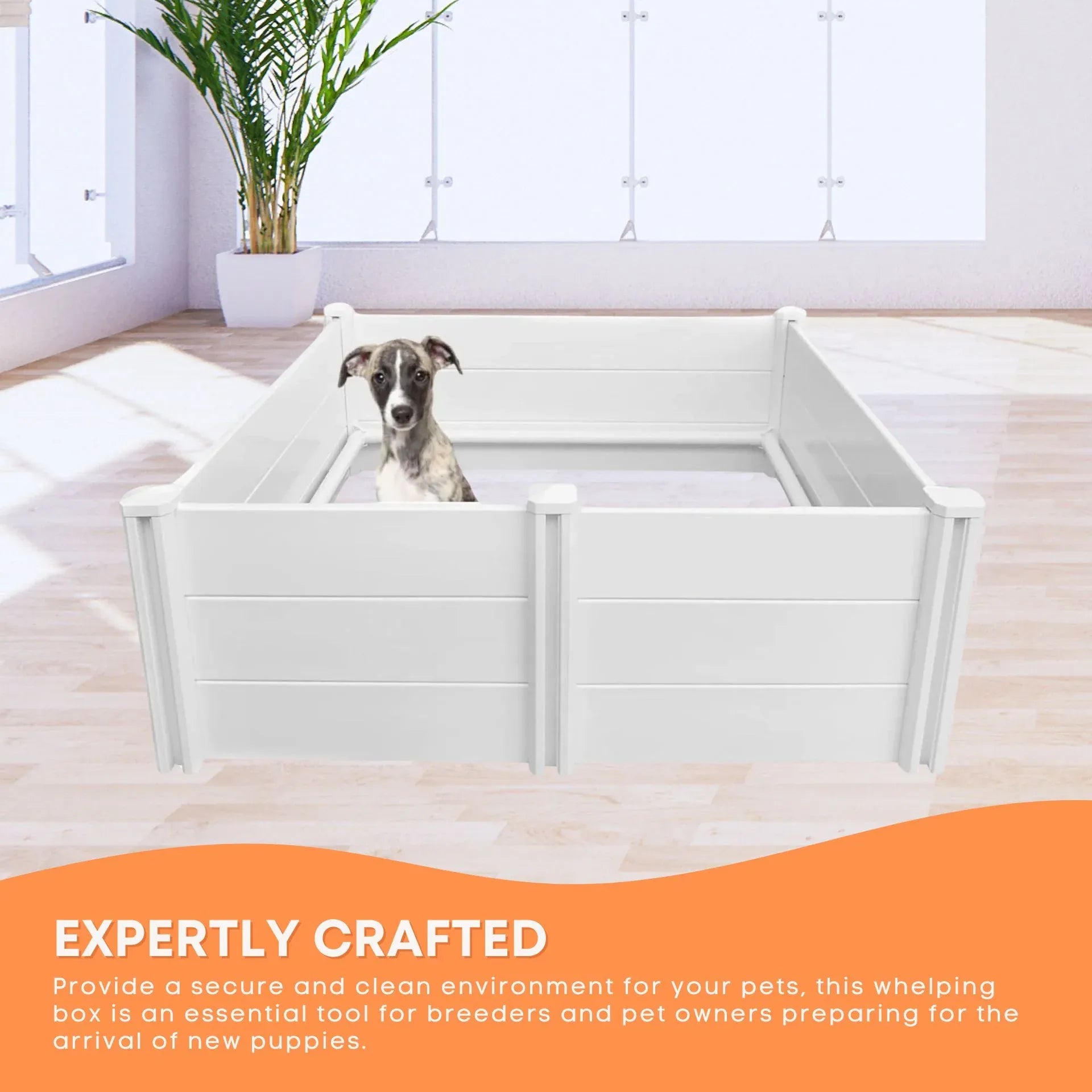 Rooster Farms 1.15m PVC Dog Whelping Box Puppy Birthing Pen - Anti-Crush Rail V238-SUPDZ-40488200339536