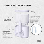 Water Jet Dental Flosser 600ml White - Electric Oral Pressure Tooth Irrigator V238-SUPDZ-40499264258128