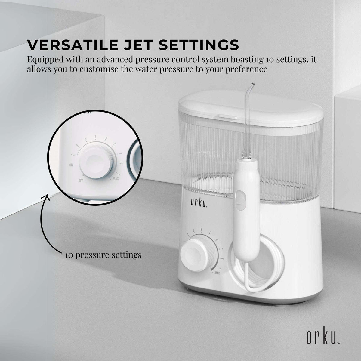 Water Jet Dental Flosser 600ml White - Electric Oral Pressure Tooth Irrigator V238-SUPDZ-40499264258128