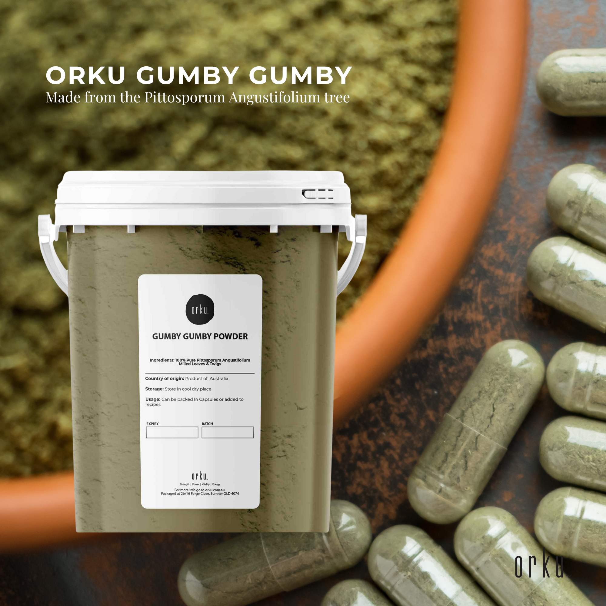 600g Gumby Gumby Pure Powder Tub Gumbi Aboriginal Plant Pittosporum Angustifolum V238-SUPDZ-40513984036944