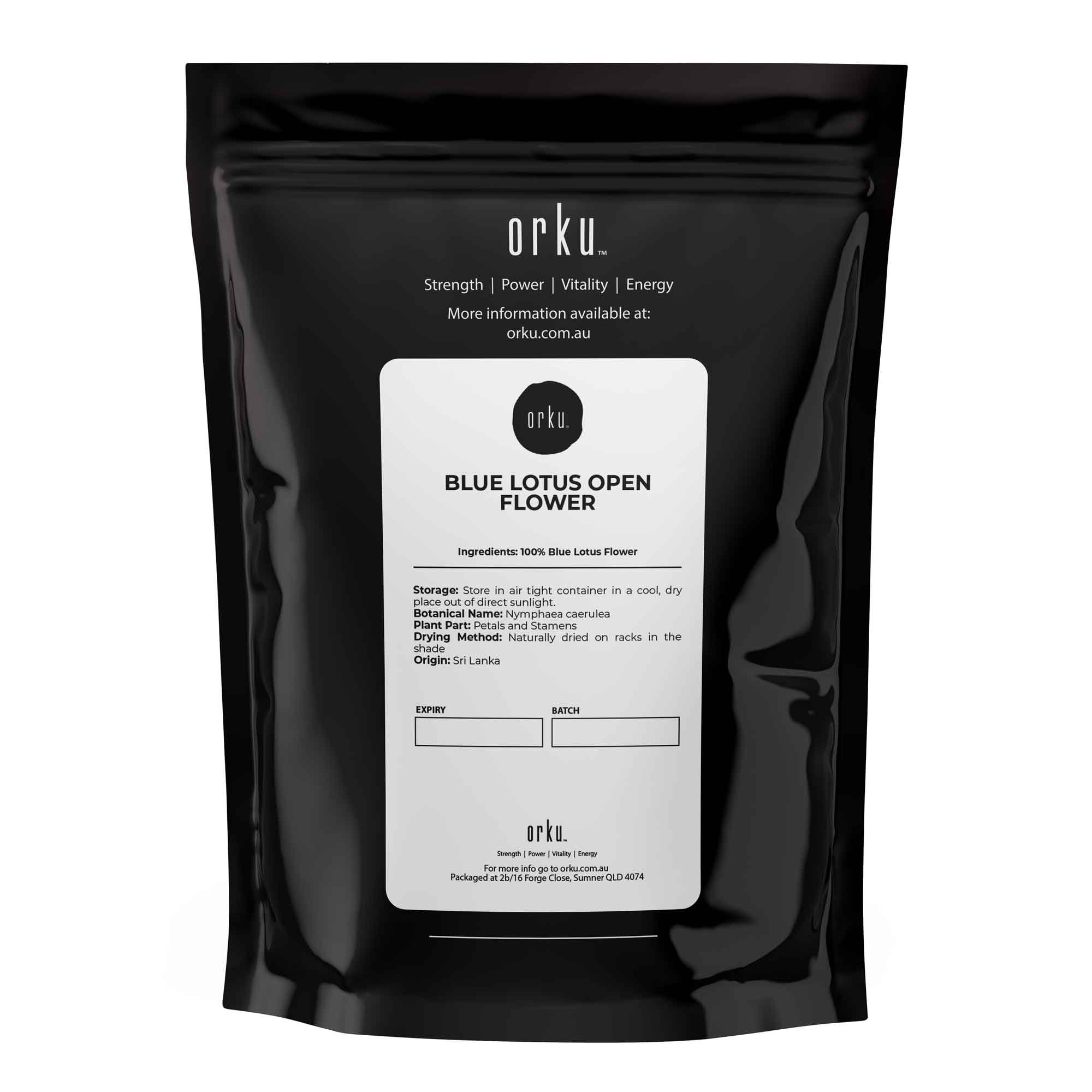 Orku 50g Dried Blue Lotus Flowers - Whole Open Lily Nymphaea Caerulea V238-SUPDZ-40548240785488