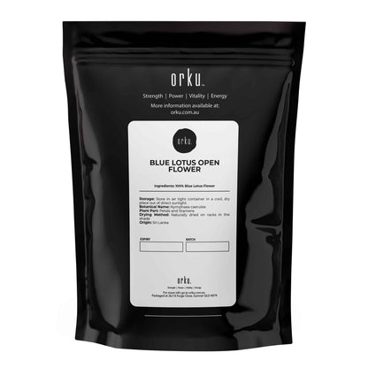 Orku 50g Dried Blue Lotus Flowers - Whole Open Lily Nymphaea Caerulea V238-SUPDZ-40548240785488