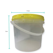 Bulk 100 x 2.2L Empty Honey Bucket with Lid - 3Kg Clear Tamper Proof Plastic Tub V238-SUPDZ-40761495060560