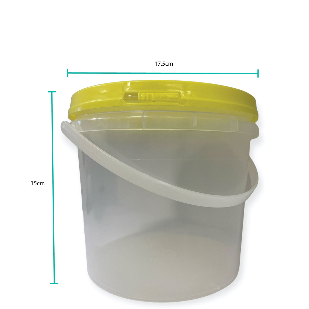 Bulk 100 x 2.2L Empty Honey Bucket with Lid - 3Kg Clear Tamper Proof Plastic Tub V238-SUPDZ-40761495060560