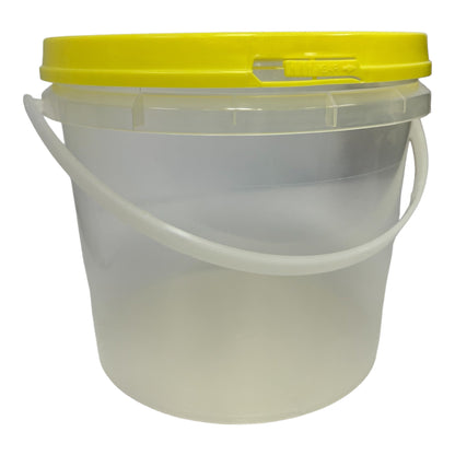 Bulk 100 x 2.2L Empty Honey Bucket with Lid - 3Kg Clear Tamper Proof Plastic Tub V238-SUPDZ-40761495060560