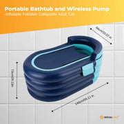 Portable Bathtub and Wireless Pump - Inflatable Foldable Collapsible Adult Tub V238-SUPDZ-40789185232976