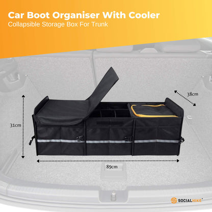Social Hike Car Boot Organiser With Cooler - Collapsible Storage Box For Trunk V238-SUPDZ-40802567520336