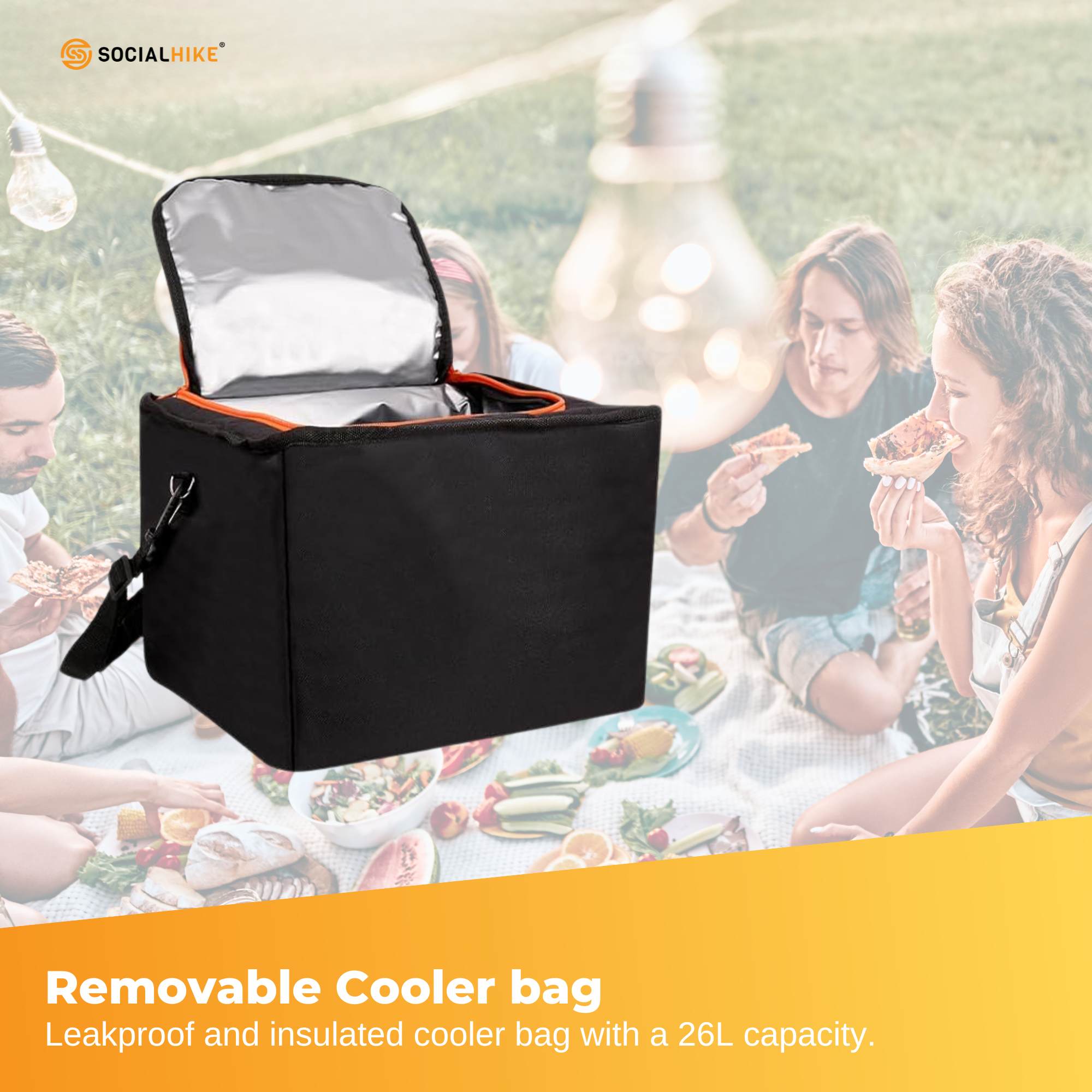 Social Hike Car Boot Organiser With Cooler - Collapsible Storage Box For Trunk V238-SUPDZ-40802567520336