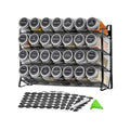 4 Tier Metal Spice Rack + 28 Glass Jars - Kitchen Pantry Herb Storage Organiser V238-SUPDZ-40811788927056