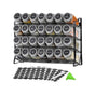 4 Tier Metal Spice Rack + 28 Glass Jars - Kitchen Pantry Herb Storage Organiser V238-SUPDZ-40811788927056