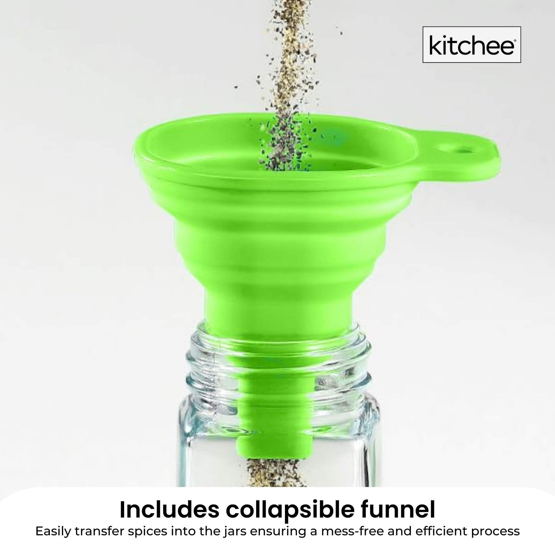 4 Tier Metal Spice Rack + 28 Glass Jars - Kitchen Pantry Herb Storage Organiser V238-SUPDZ-40811788927056