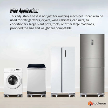 Tooleroo Washing Machine Stand - 300Kg Adjustable Wheeled Fridge Appliance Base V238-SUPDZ-40813536247888
