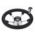 13.5" Boat Steering Wheel With Grip Cover - Stainless Steel 3/4" 5 Spoke With Knob V238-SUPDZ-40824956715088