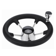 13.5" Boat Steering Wheel With Grip Cover - Stainless Steel 3/4" 5 Spoke With Knob V238-SUPDZ-40824956715088