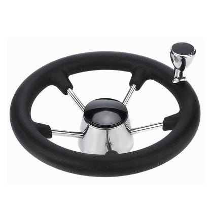 13.5" Boat Steering Wheel With Grip Cover - Stainless Steel 3/4" 5 Spoke With Knob V238-SUPDZ-40824956715088