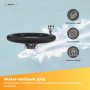 13.5" Boat Steering Wheel With Grip Cover - Stainless Steel 3/4" 5 Spoke With Knob V238-SUPDZ-40824956715088