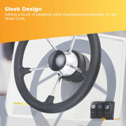 13.5" Boat Steering Wheel With Grip Cover - Stainless Steel 3/4" 5 Spoke With Knob V238-SUPDZ-40824956715088
